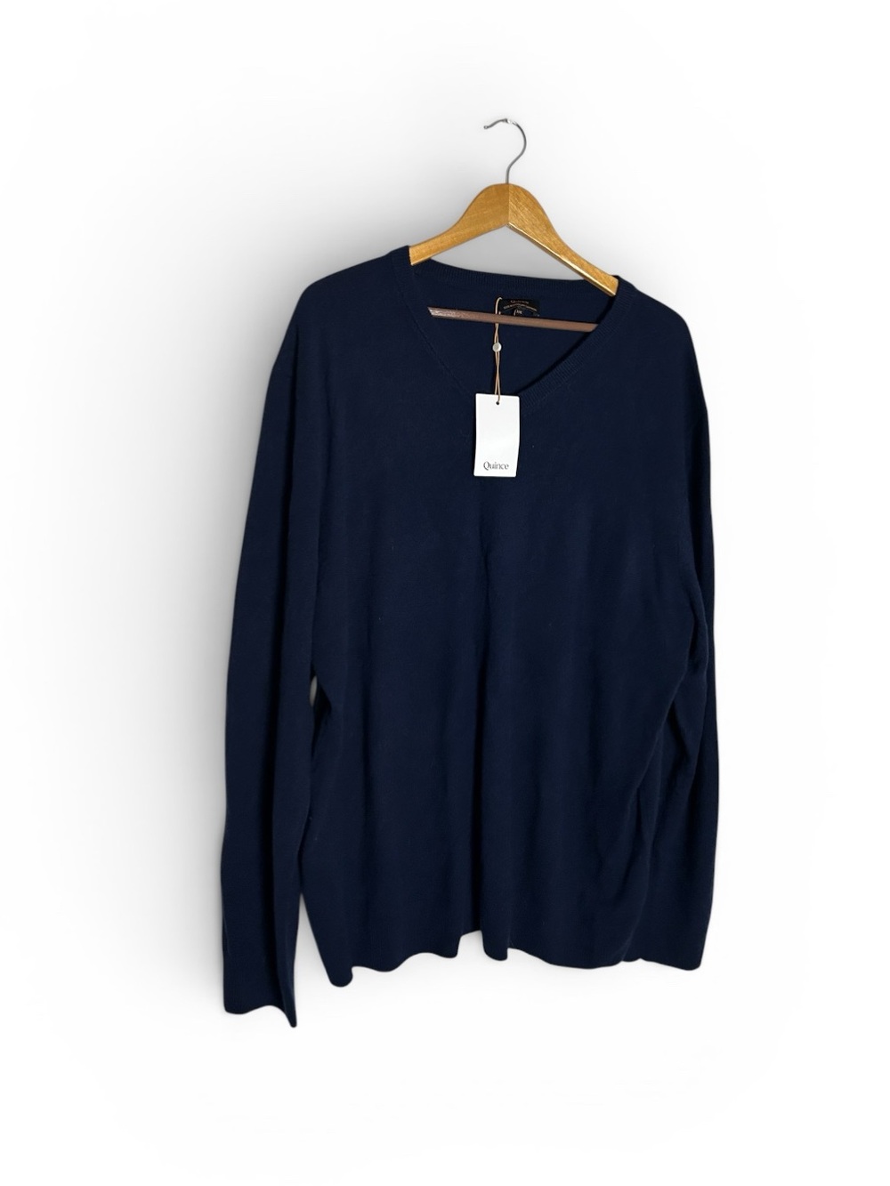 NWT Quince True Navy Mongolian Cashmere V-Neck Sweater Size XXL - Picture 4 of 7